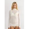 Woman’s Modal Cashmere Ultralight High-Neck Top(Ivory – Natural Vanilla)