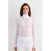 Woman’s Modal Cashmere Ultralight High-Neck Top(White – White)