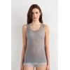 Woman’s Modal Cashmere Ultralight Wide-Shoulder Top(Grey – Medium Grey Mel)