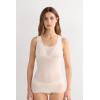 Woman’s Modal Cashmere Ultralight Wide-Shoulder Top(Ivory – Natural Vanilla)
