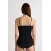 Woman’s Modal Ultralight Cashmere Blend Top with Lace(Black – Black)