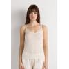 Woman’s Modal Ultralight Cashmere Blend Top with Lace(Ivory – Natural Vanilla)