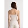 Woman’s Modal Ultralight Cashmere Blend Top with Lace(Ivory – Natural Vanilla)