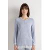 Woman’s Modal and Lace Cardigan(Light Blue – Light Blue Melange)