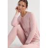 Woman’s Modal and Lace Cardigan(Pale Pink – Light Pink Melange)