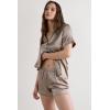 Woman’s Piped Silk Shorts(Natural – Powder Beige)