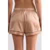 Woman’s Piped Silk Shorts(Natural – Satin Pink)