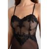 Woman’s Pretty Flowers Babydoll(Black – Black)