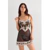 Woman’s Pretty Flowers Babydoll(Multicolor – Black/Ivory)