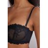 Woman’s Pretty Flowers Bandeau Bra(Black – Black)