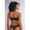 Woman’s Pretty Flowers Bandeau Bra(Black – Black)