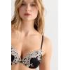 Woman’s Pretty Flowers Bellissima Push-up Bra(Multicolor – Black/Ivory)