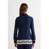 Woman’s Pretty Flowers Button Up Shirt in Modal(Blue – Deep Blue/Vanilla)