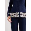 Woman’s Pretty Flowers Button Up Shirt in Modal(Blue – Deep Blue/Vanilla)