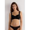 Woman’s Pretty Flowers Daniela Balconette Bra(Black – Black)