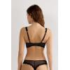 Woman’s Pretty Flowers Daniela Balconette Bra(Black – Black)