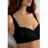 Woman’s Pretty Flowers Daniela Balconette Bra(Black – Black)
