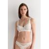 Woman’s Pretty Flowers Daniela Balconette Bra(Ivory – Powder White)