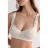 Woman’s Pretty Flowers Daniela Balconette Bra(Ivory – Powder White)