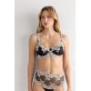 Woman’s Pretty Flowers Daniela Balconette Bra(Multicolor – Black/Ivory)