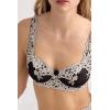 Woman’s Pretty Flowers Daniela Balconette Bra(Multicolor – Black/Ivory)
