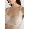 Woman’s Pretty Flowers Daniela Balconette Bra(Natural – Avorio Crema)