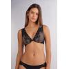 Woman’s Pretty Flowers Elena Balconette Bra(Black – Black)