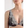 Woman’s Pretty Flowers Elena Balconette Bra(Blue – Deep Blue/Vanilla)