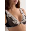 Woman’s Pretty Flowers Elena Balconette Bra(Multicolor – Black/Ivory)