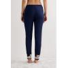 Woman’s Pretty Flowers Full Length Cuffed Modal Pants(Blue – Deep Blue/Vanilla)