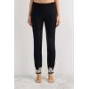 Woman’s Pretty Flowers Full Length Cuffed Modal Pants(Multicolor – Black/Ivory)