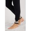 Woman’s Pretty Flowers Full Length Cuffed Modal Pants(Multicolor – Black/Ivory)