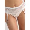 Woman’s Pretty Flowers Garter Belt(Ivory – Powder White)