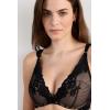 Woman’s Pretty Flowers Giorgia Balconette Bra(Black – Black)