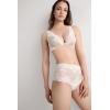 Woman’s Pretty Flowers Hipster Brazilian(Ivory – Powder White)
