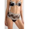 Woman’s Pretty Flowers Hipster Brazilian(Multicolor – Black/Ivory)