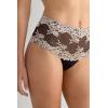 Woman’s Pretty Flowers Hipster Brazilian(Multicolor – Black/Ivory)