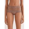 Woman’s Pretty Flowers Hipster Brazilian(Natural – Caramel Dark Beige)