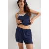Woman’s Pretty Flowers Modal Shorts(Blue – Deep Blue/Vanilla)