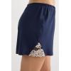 Woman’s Pretty Flowers Modal Shorts(Blue – Deep Blue/Vanilla)