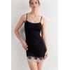 Woman’s Pretty Flowers Modal Slip(Multicolor – Black/Ivory)