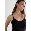 Woman’s Pretty Flowers Modal Top(Black – Black)