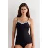 Woman’s Pretty Flowers Modal Top(Multicolor – Black/Ivory)