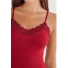 Woman’s Pretty Flowers Modal Top(Red – Sealing Wax Red)
