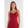Woman’s Pretty Flowers Modal Top(Red – Sealing Wax Red)
