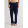 Woman’s Pretty Flowers Ruffled Full Length Modal Pants(Blue – Deep Blue/Vanilla)