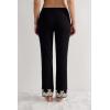 Woman’s Pretty Flowers Ruffled Full Length Modal Pants(Multicolor – Black/Ivory)