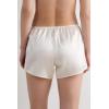 Woman’s Pretty Flowers Silk Shorts(Ivory – Powder White)
