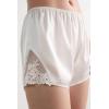 Woman’s Pretty Flowers Silk Shorts(Ivory – Powder White)