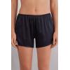 Woman’s Pretty Flowers Silk Shorts(Multicolor – Black/Ivory)